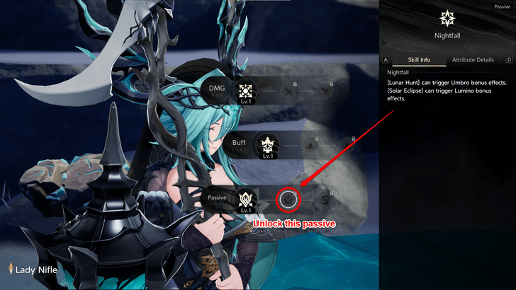 Lady Nifle Nightfall Passive