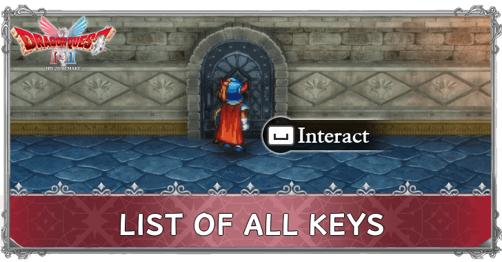 Dragon Quest 1- List of All Keys