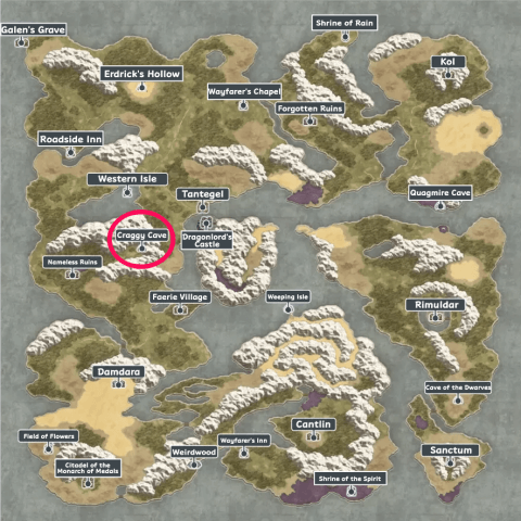 DQ1 - Craggy Cave Map