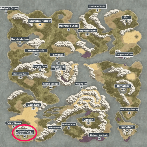 DQ1 - Citadel of the Monarch of Medals Map.png