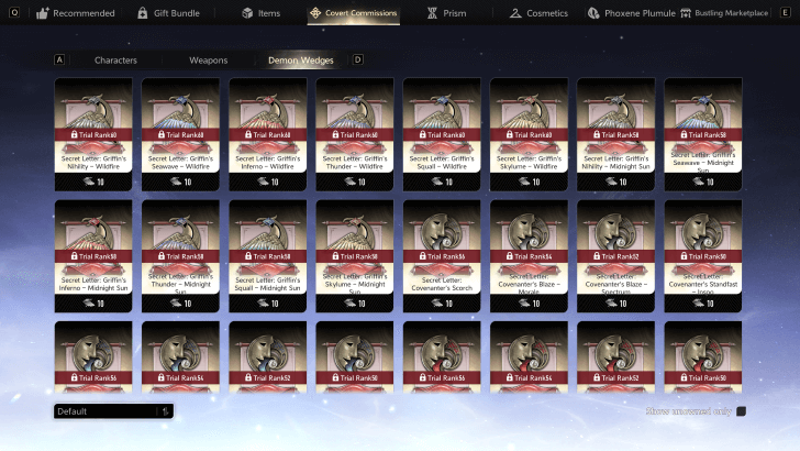 Demon Wedge Secret Letters in Shop