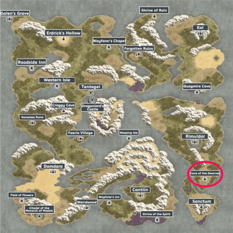 DQ1 - Cave of the Dwarves Map.png
