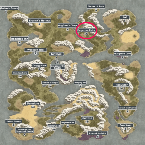 DQ1 - Forgotten Ruins Map