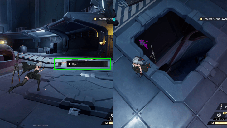 Duet Night Abyss open hatch to lower engine room