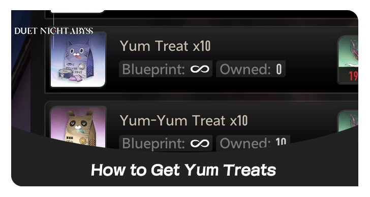 Duet Night Abyss - How to Get Yum Treats