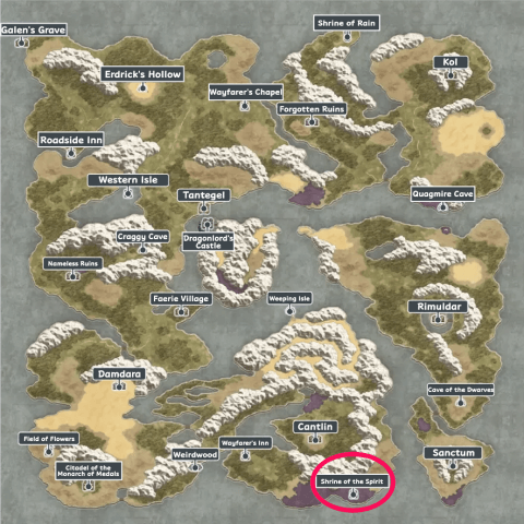 DQ1 - Shrine of the Spirit Map.png