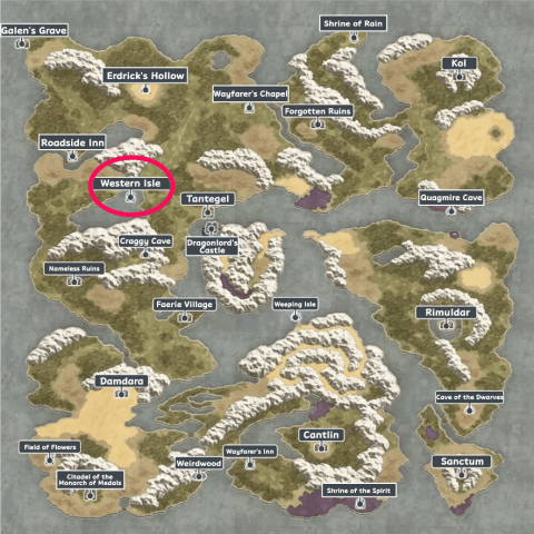 DQ1 - Western Isle Map