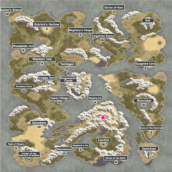 Dragon Quest 1 - Spiked Armour Location Map