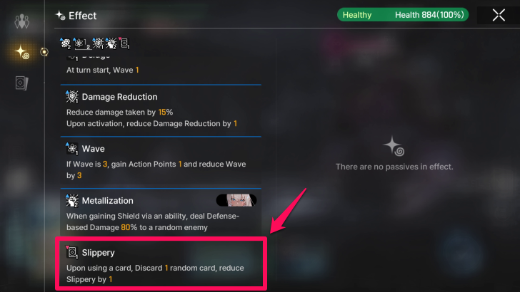 Minimize Card Usage on Slippery Debuff