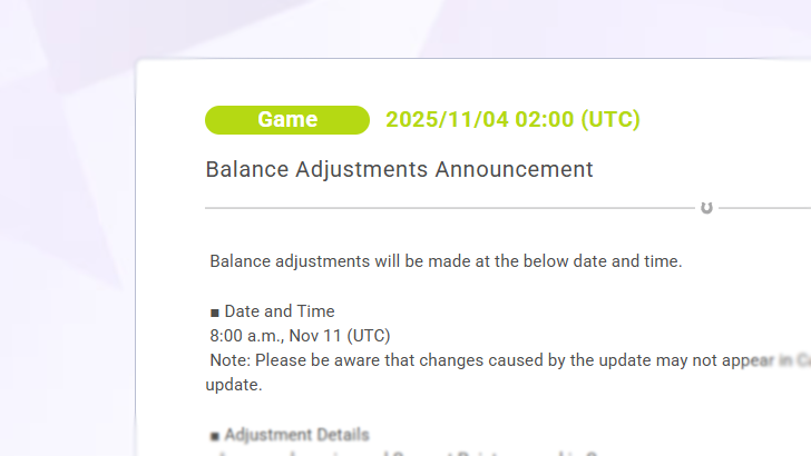 Balance Adjustments Nov 11, 2025 Post