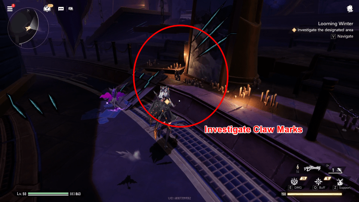 Duet Night Abyss Looming Winter Investigate Claw Marks