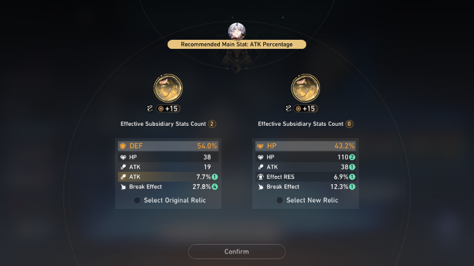 HSR Relic Recon - Continue Getting Better Relics