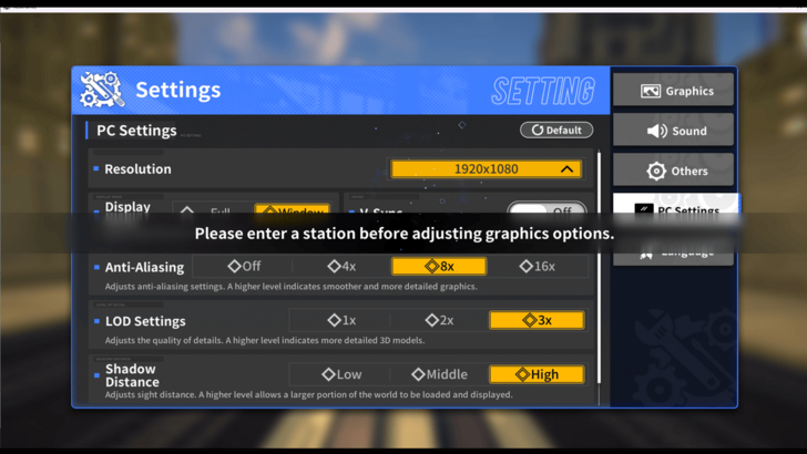 Graphic Option Limitation