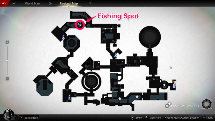 Sewer Fishing Spot Map
