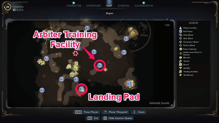 Arbiter Training Facility Location