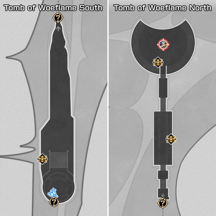 HSR - Memortis Shore Ruins of Time One Tomb of Woeflame Map