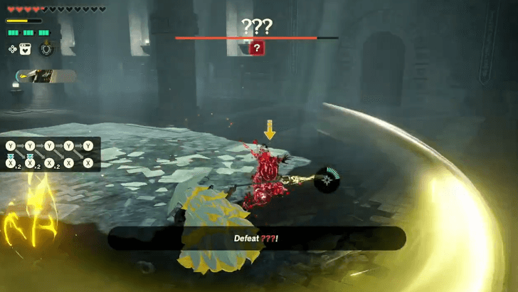 corrupted Mysterious Construct using a dangerous attack