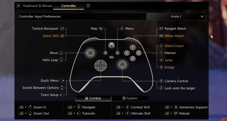 Controller Keys Profile 2 DNA