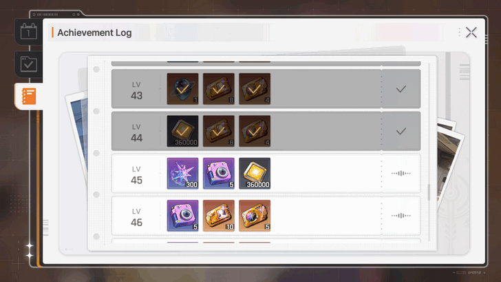 Chaos Zero Nightmare Captain Level Rewards