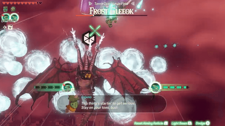 Frost Gleeok ice projectiles