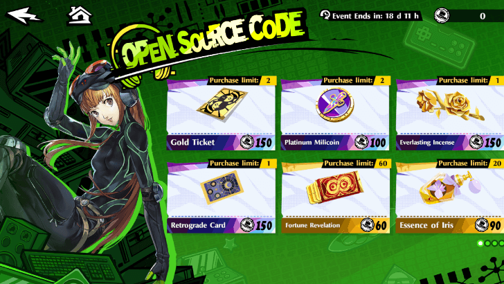 Persona 5 X - Crossroads of Fate Pyramid Arc Exchange Shop