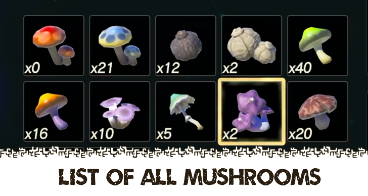 Hyrule Warriors Age of Imprisonment List of All Mushrooms