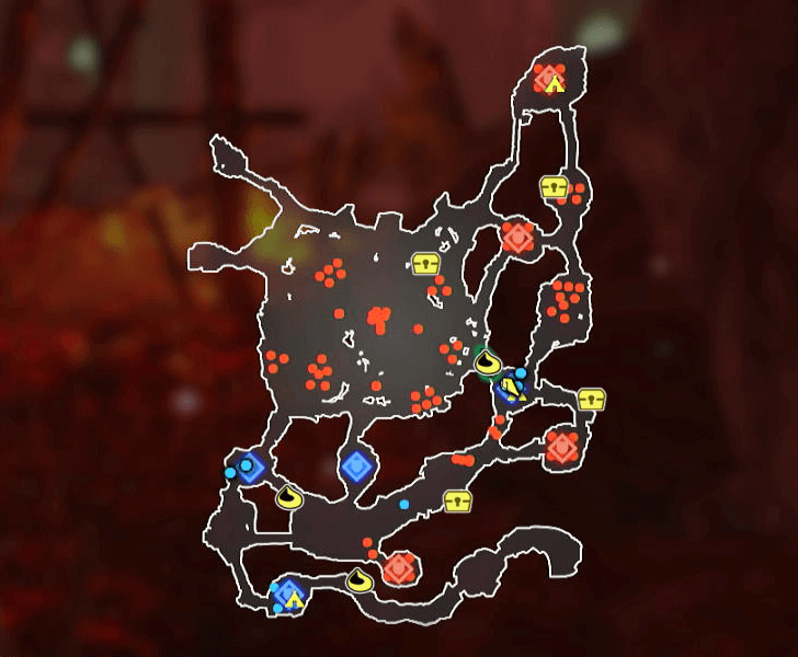 The Howling Tempests Map with Korok Seed and Chest Locations