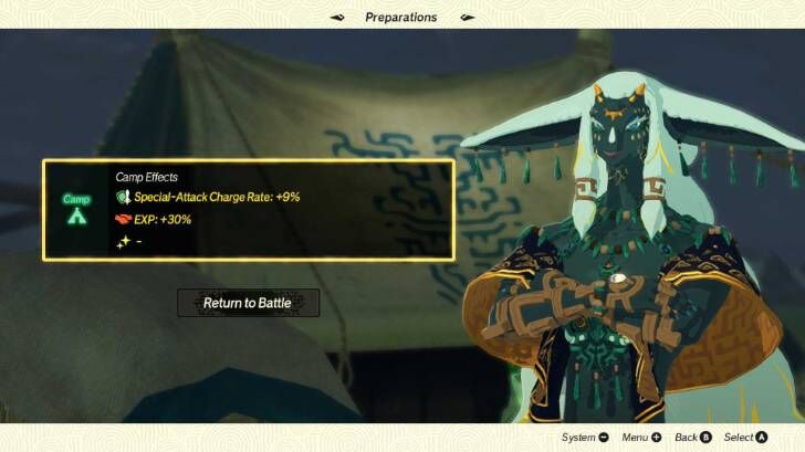 EXP Bonuses in Camp Materials