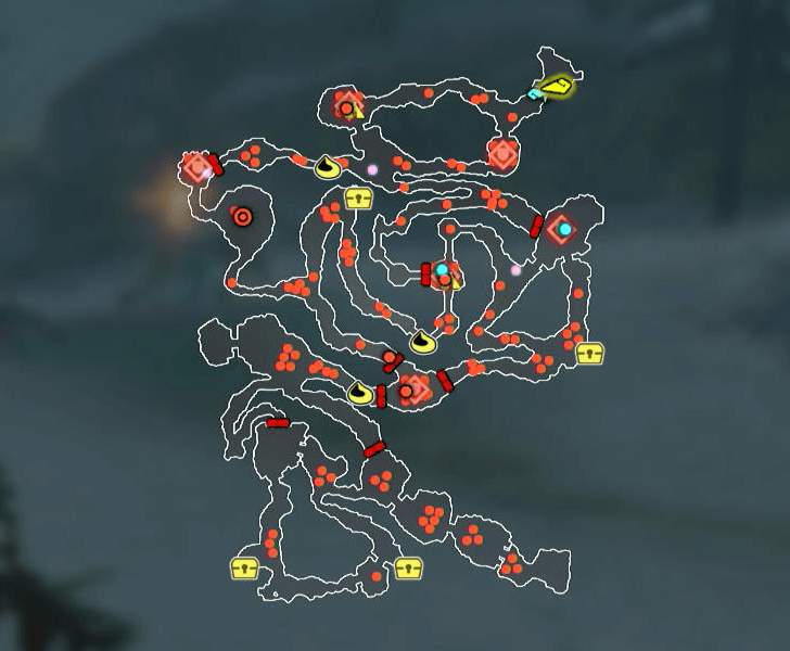 Shadows in the Snow Map with Korok Seed and Chest Locations