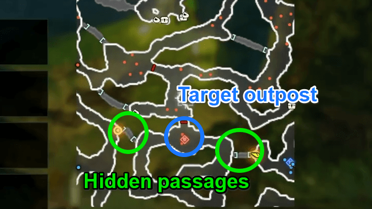 passages to the central outpost