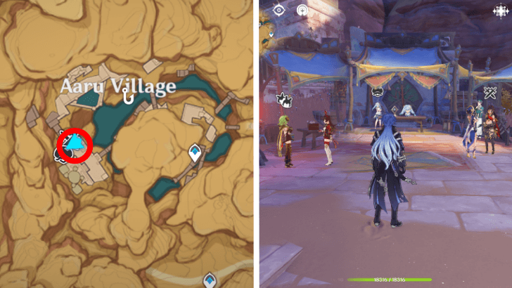 Genshin - Ruins Exploration Character Locations Day 1 Collei and Company