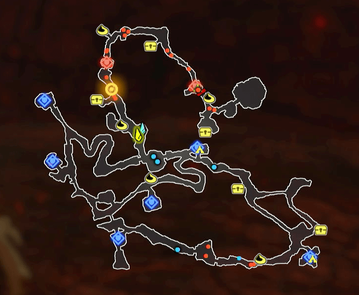 Crisis on Death Mountain Map with Korok Seed and Chest Locations
