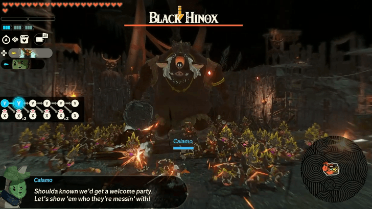 Black Hinox guarding the outpost.png