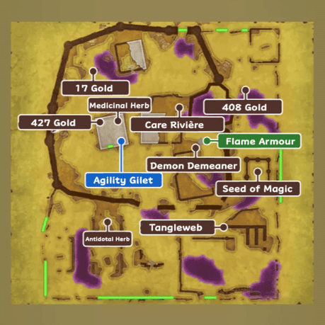 Damdara Map and Treasure Chests