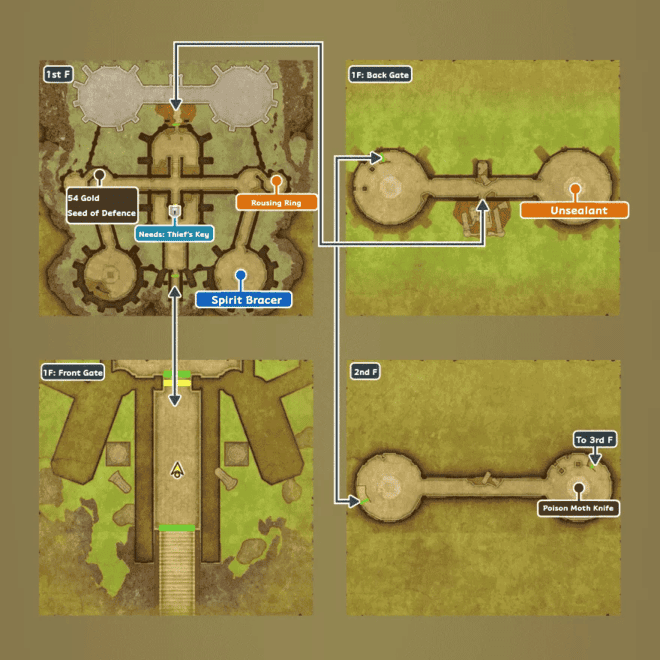 Shrine of Rain Map and Treasure Chests