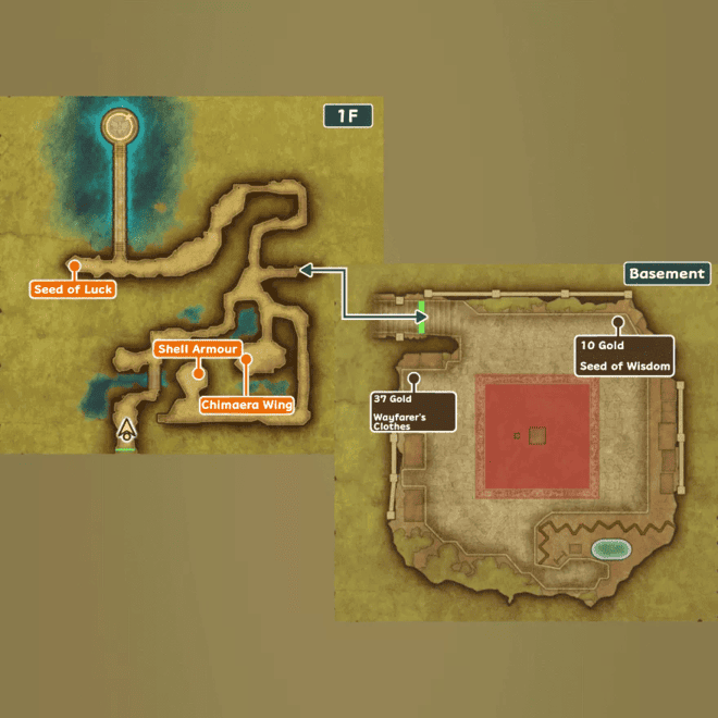 Wellspring of the Hero Map and Treasure Chests