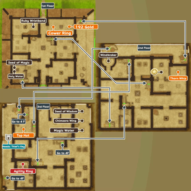 Pillar of Winds Map and Treasure Chests