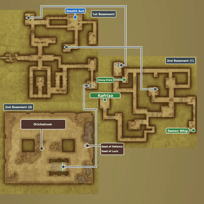 Craggy Cave Map and Treasure Chests