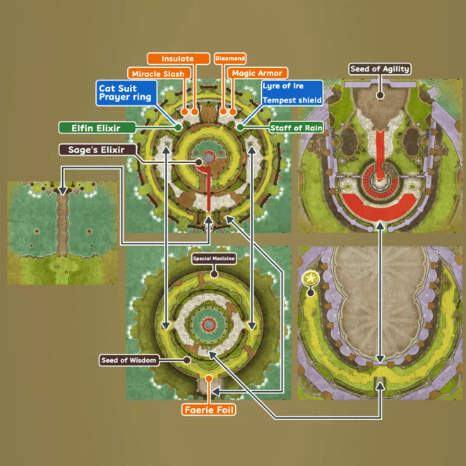 Faerie Palace Map and Treasure Chests
