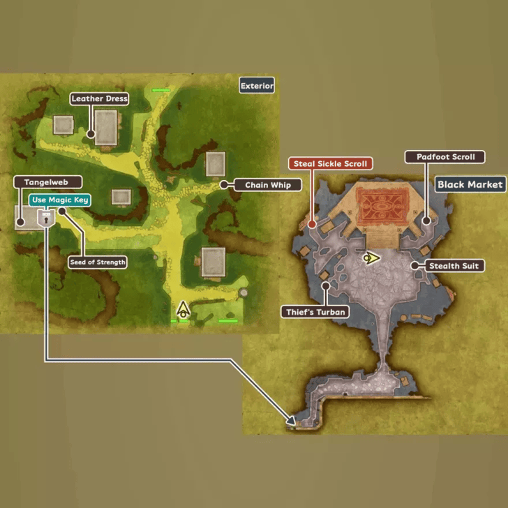 Deserted Village Map and Treasure Chests