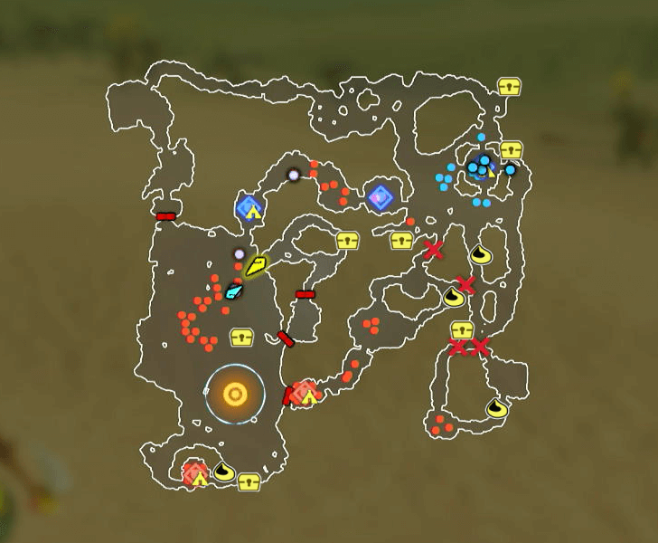 Terror of the Sands Map with Korok Seed and Chest Locations