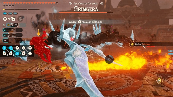 using the Flame Emitter against Grimgera