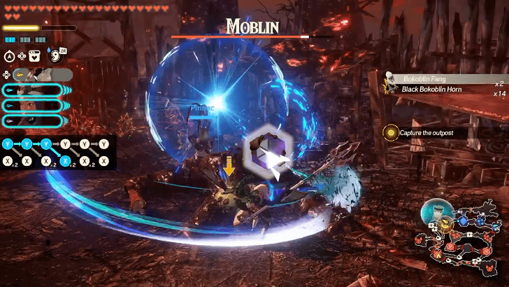 against a sludge-covered Moblin