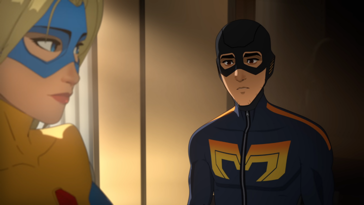 Dispatch Mecha Man Talking To Blonde Blazer