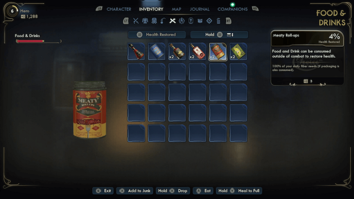 Outer Worlds 2 Eat Food Inventory