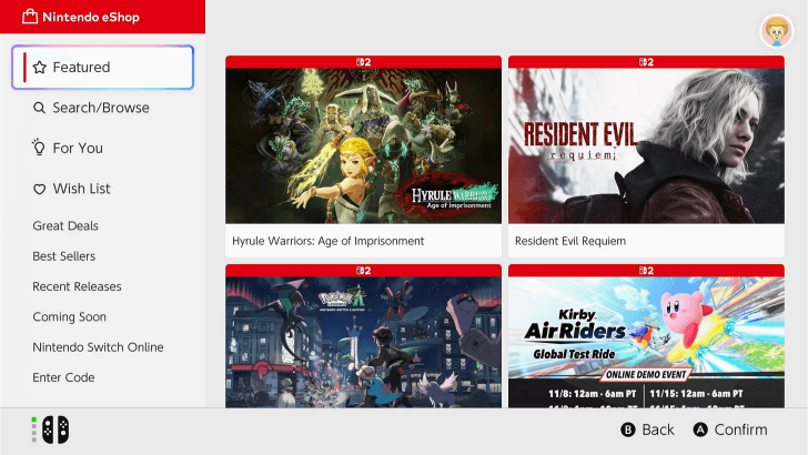 Nintendo eShop Featured