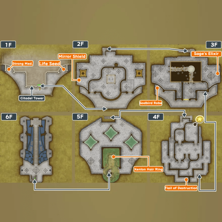 Citadel Tower Map and Treasure Chests