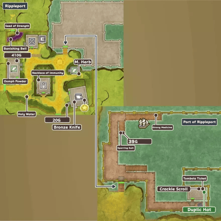 Rippleport Map and Treasure Chests