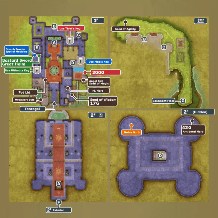 Tantegel Map and Treasure Chests