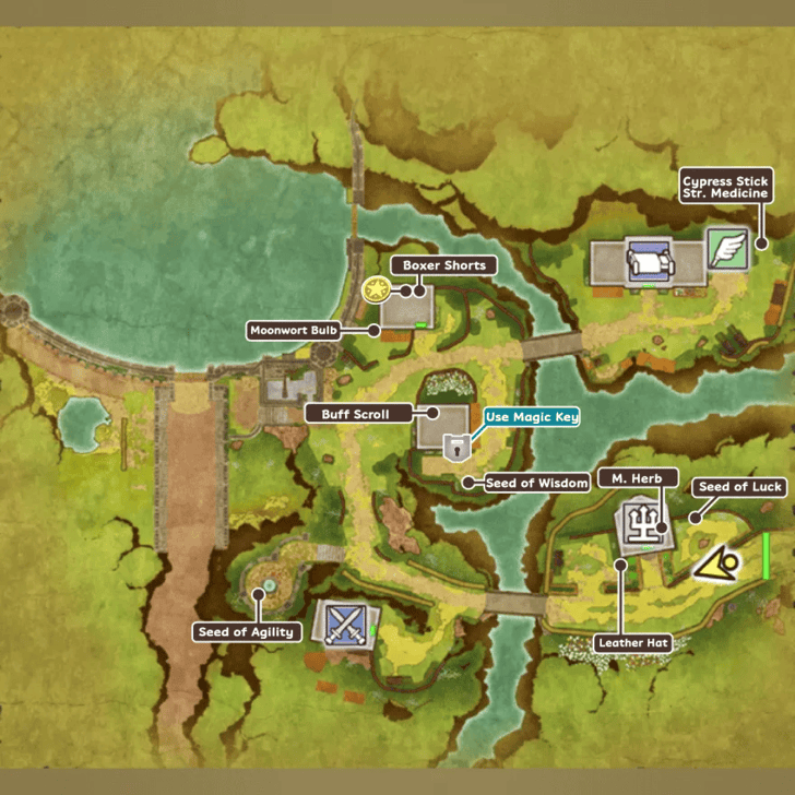 Slewse Map and Treasure Chests